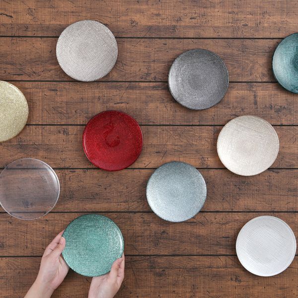 グリッター プレート 14cm ホワイト