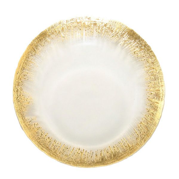 フラッシュ プレート 28cm クリア＆ゴールド
