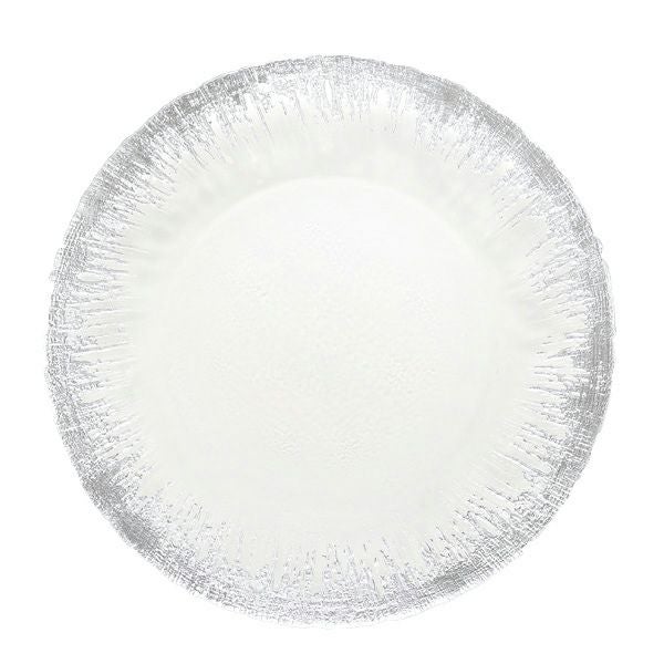 フラッシュ プレート 28cm クリア＆シルバー