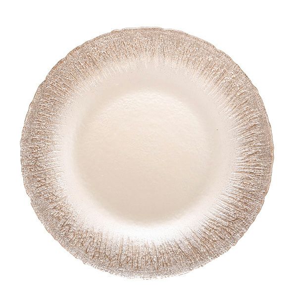 フラッシュ プレート 28cm ホワイトパール＆ジンジャー | Vetro Felice