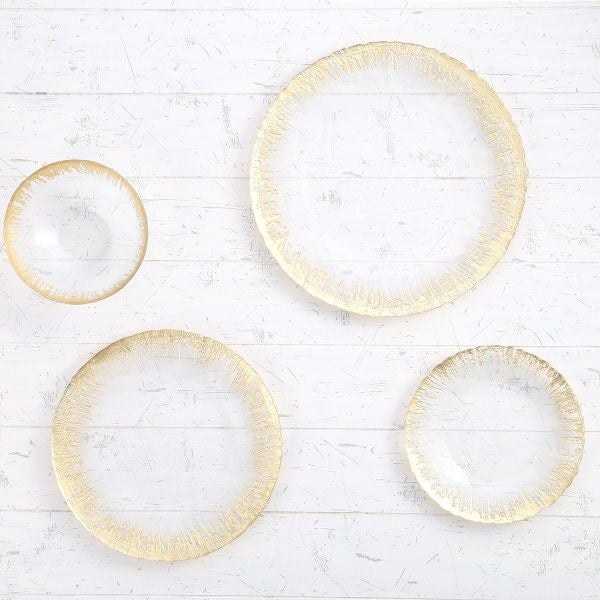 フラッシュ プレート 33cm クリア＆ゴールド