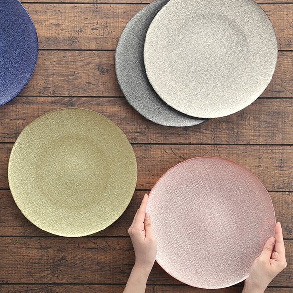 グリッター プレート 28cm ヴィンテージローズピンク