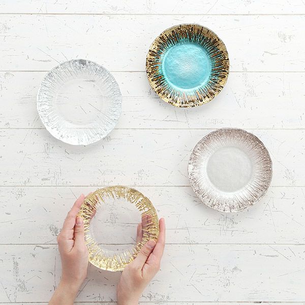 フラッシュ プレート 15cm クリア＆シルバー